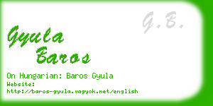 gyula baros business card